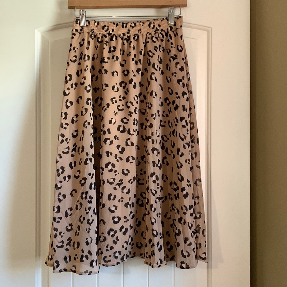 A New Day Cheetah Blush Midi Skirt
